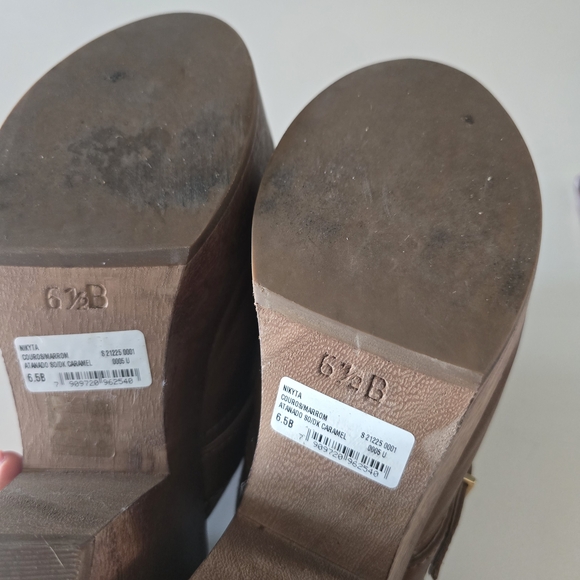 Schutz Brown Leather Women's Clogs - Picture 7 of 8